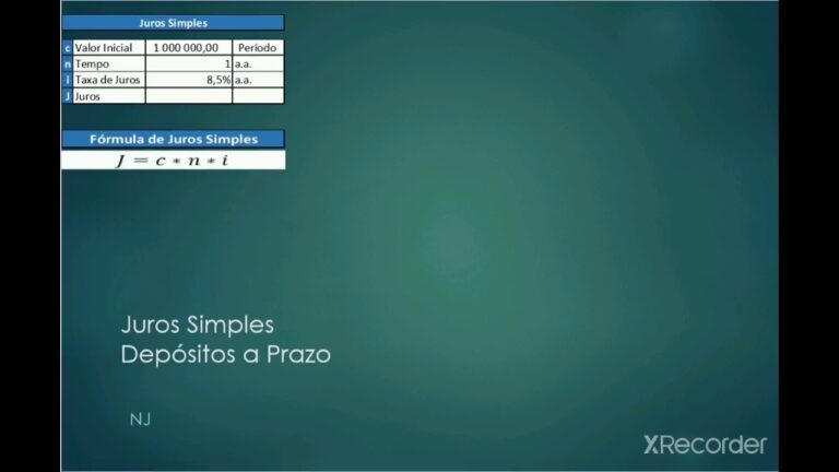 Calculando Juros em Depósitos a Prazo